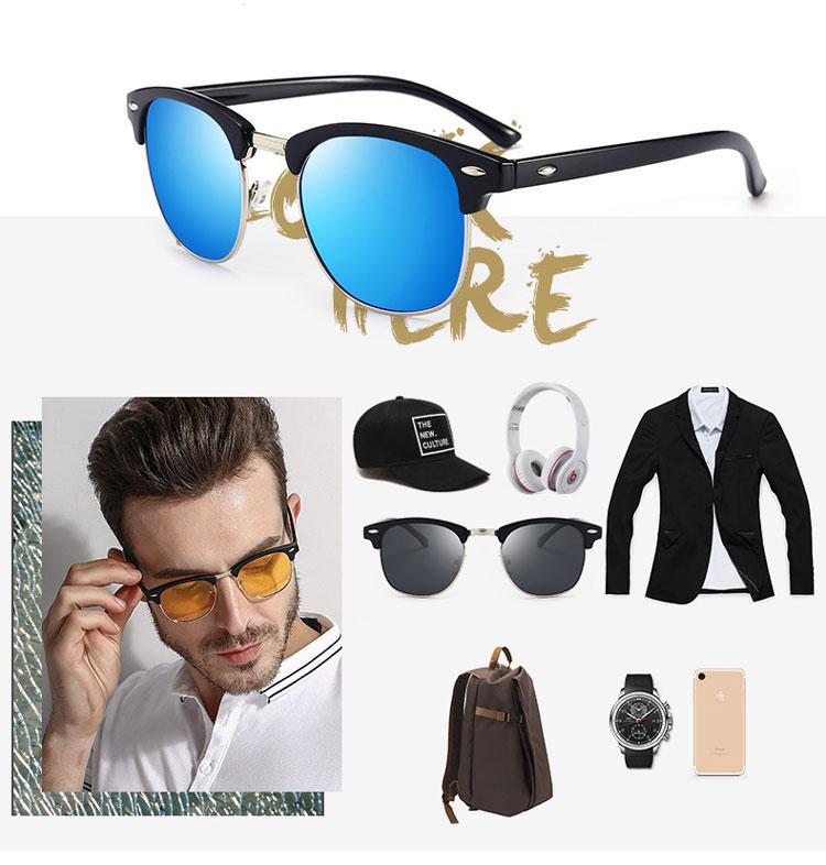 New Club master Square Sunglasses For Women Men -FunkyTradition