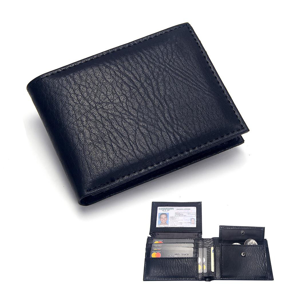 Luxury Solid Slim Leather Wallet For Men-FunkyTradition