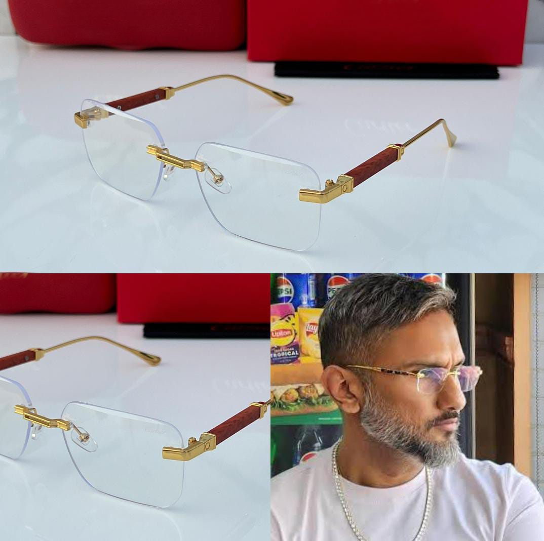 Honey Singh inspired Rimless Gold Eye Frame Specs