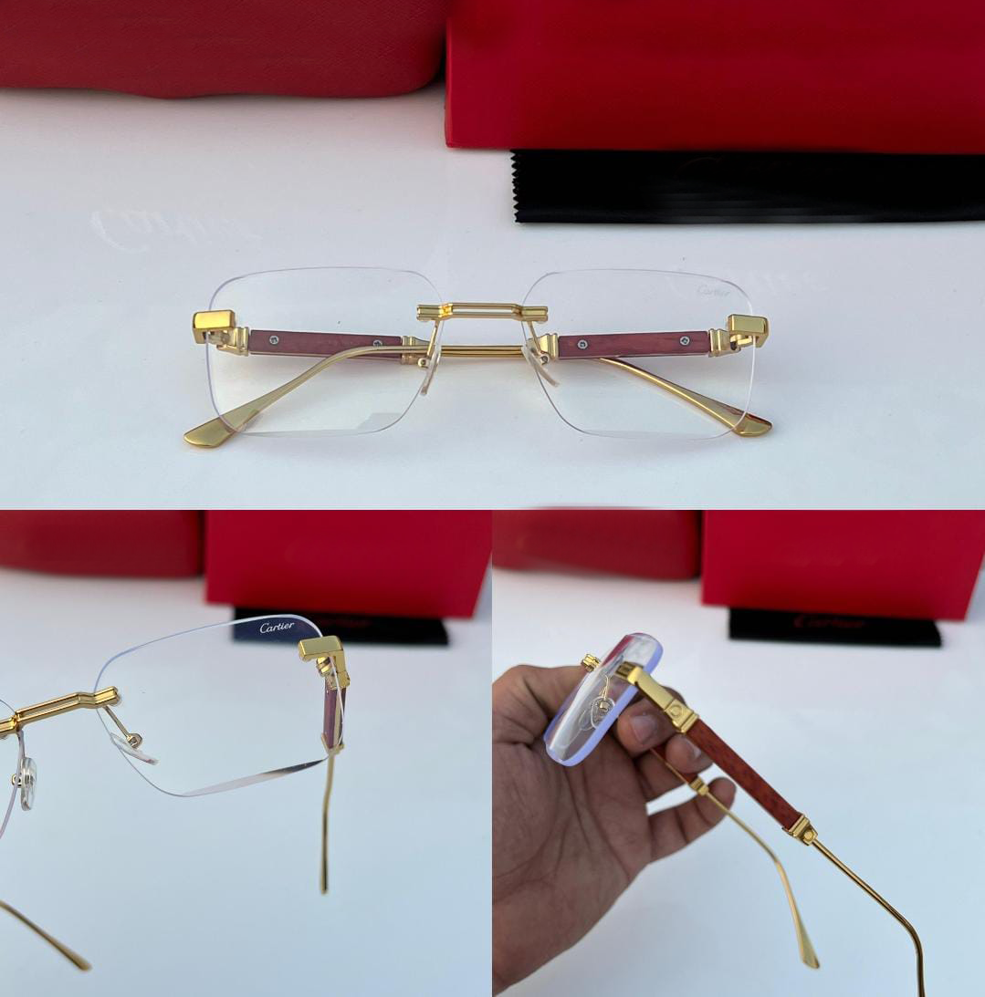 Honey Singh inspired Rimless Gold Eye Frame Specs