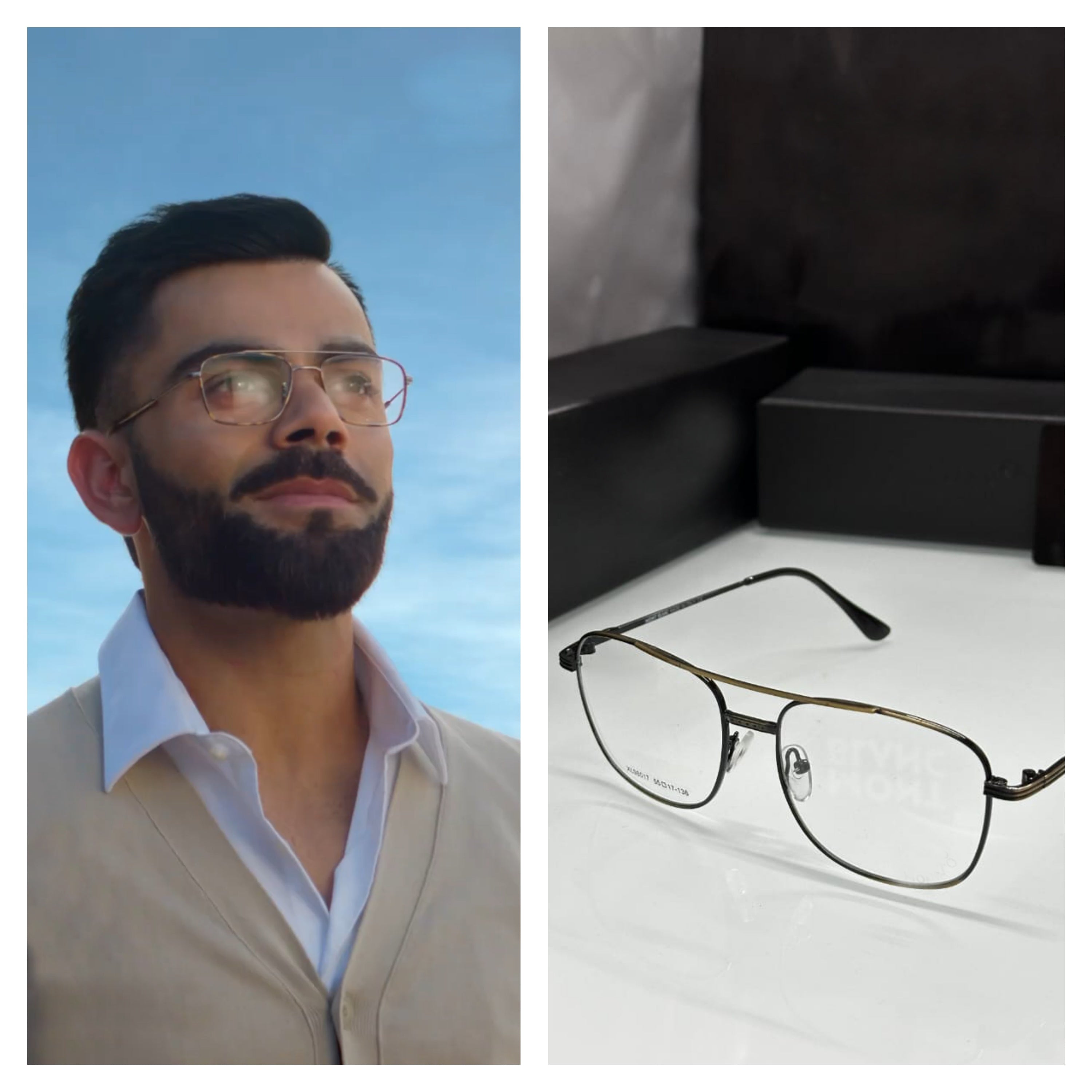 virat kohli goggles Virat Kohli Inspired Premium Aviator Eyeglasses – Iconic Celebrity Loo – FunkyTradition