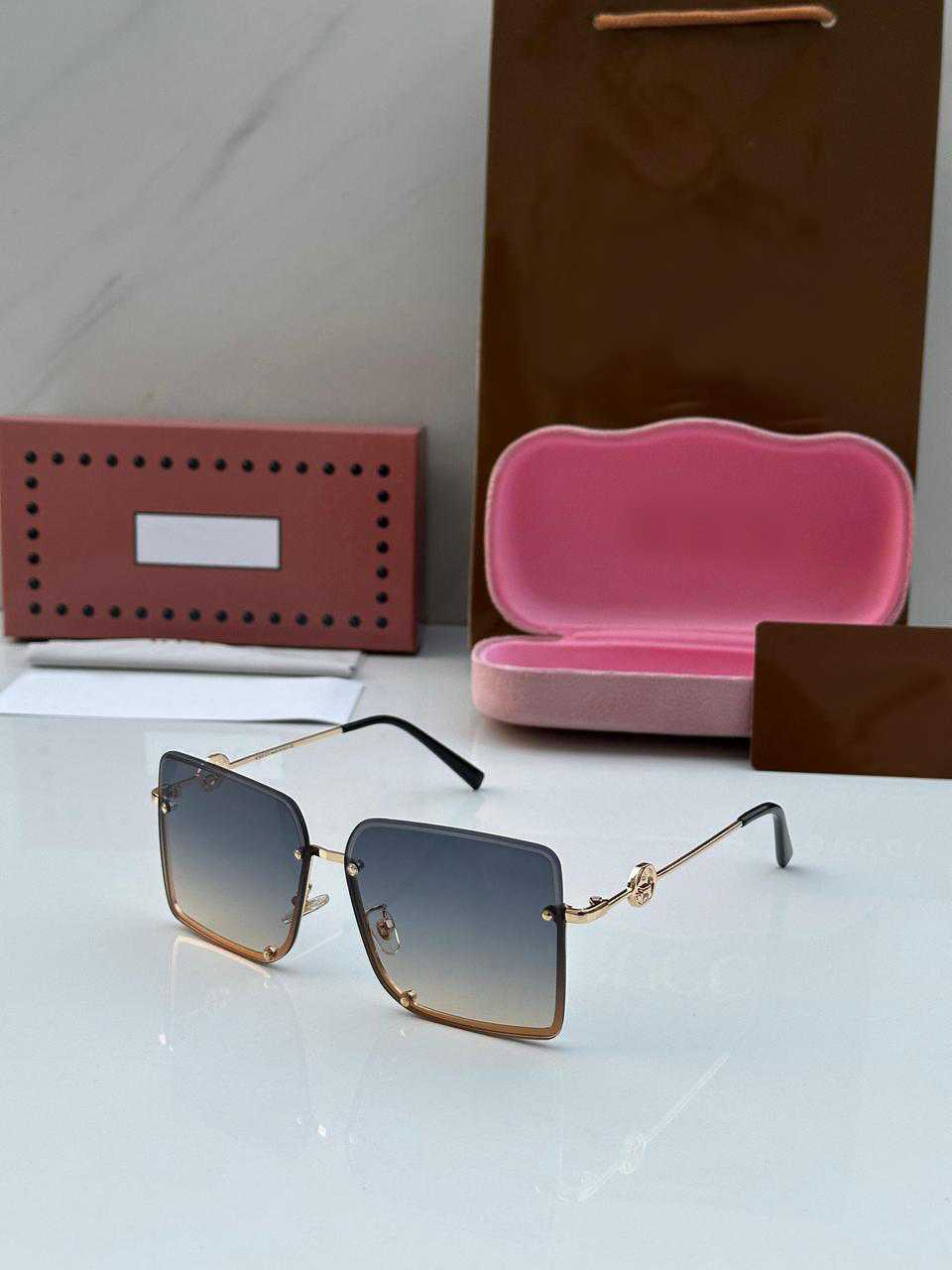 Deepika Padukone Inspired Style Gradient Square Rimless Sunglasses - FunkyTradition