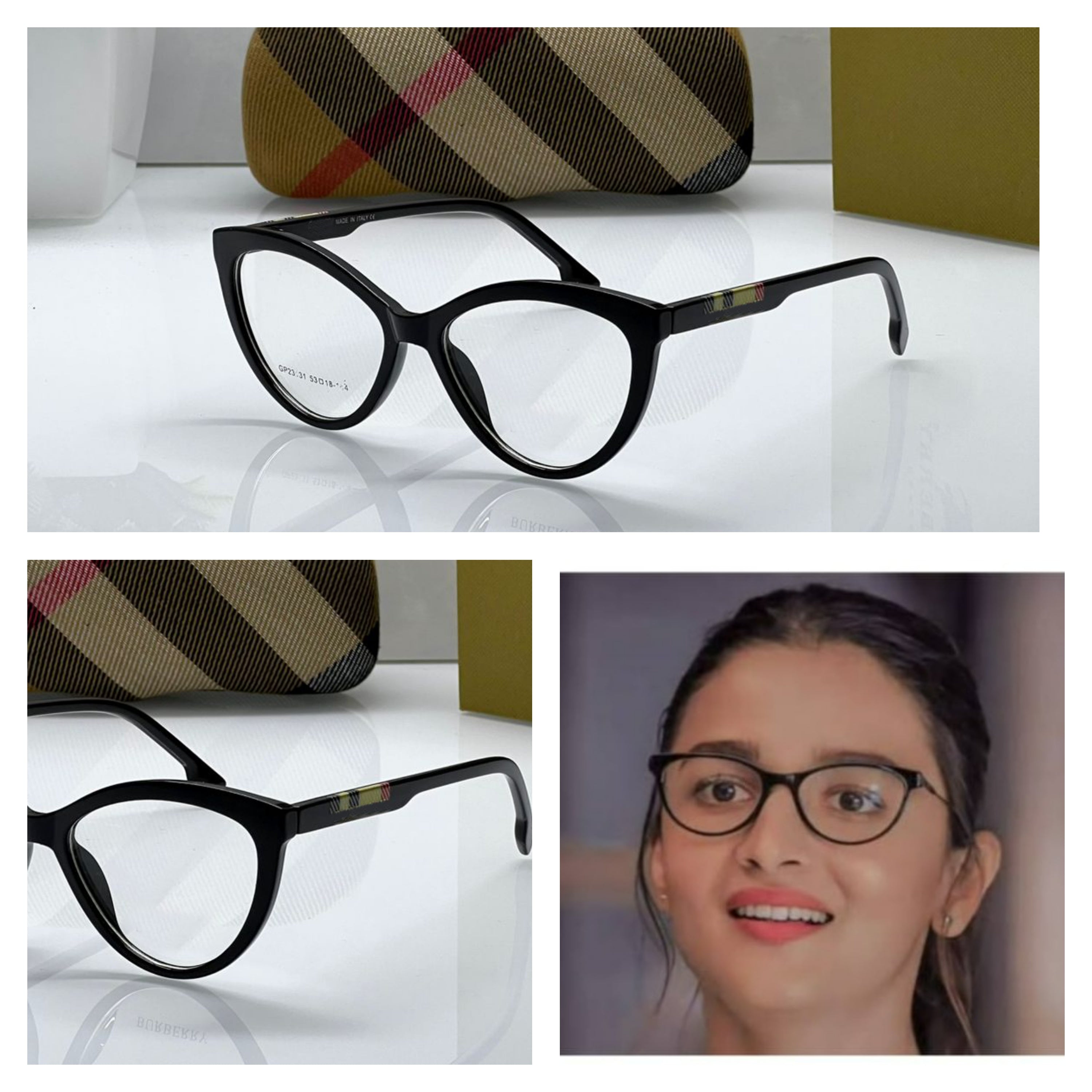 Cat-Eye Black Frame Glasses – Alia Bhatt Inspired – FunkyTradition