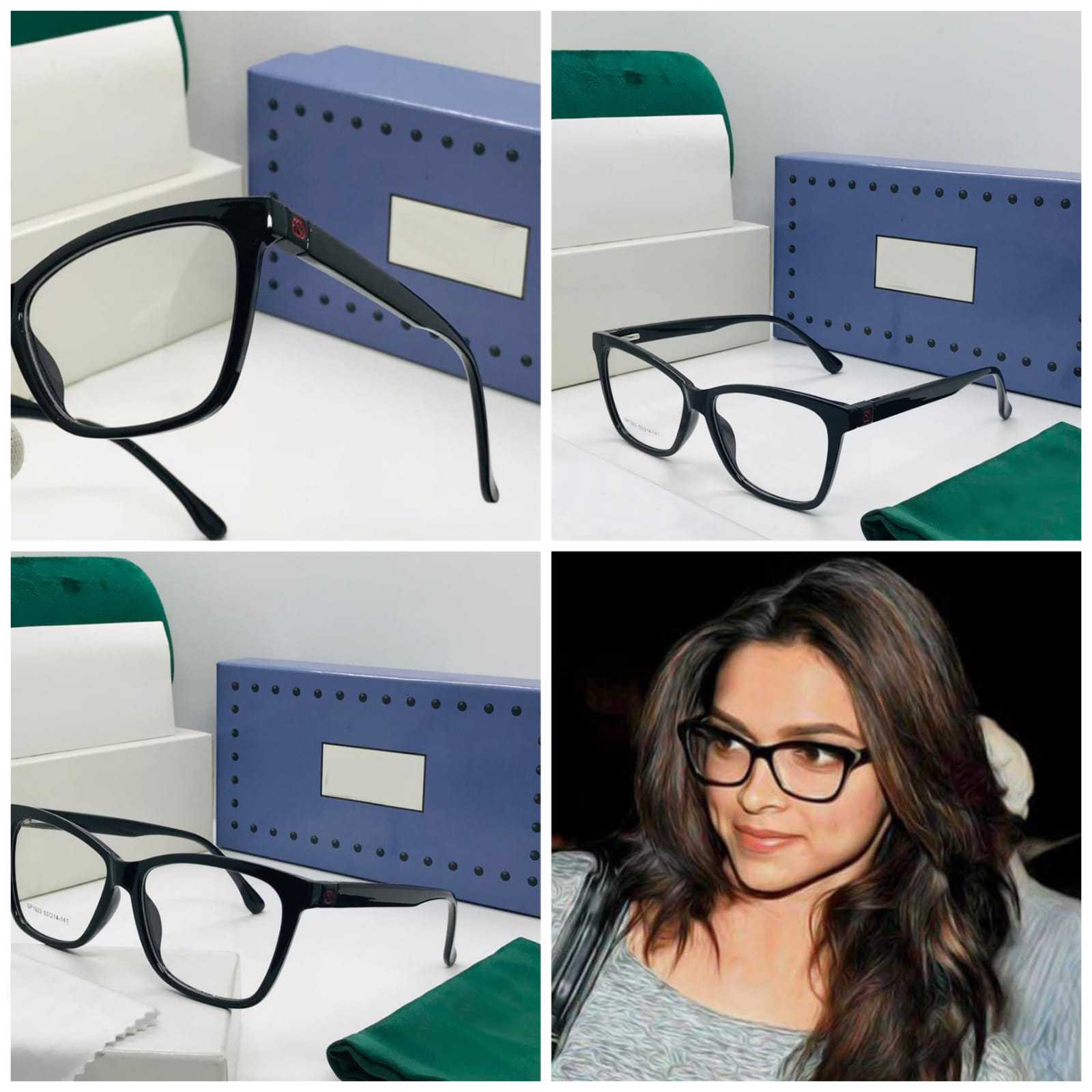 Deepika Padukone Inspired Black Cat-Eye Eyeglasses Frame