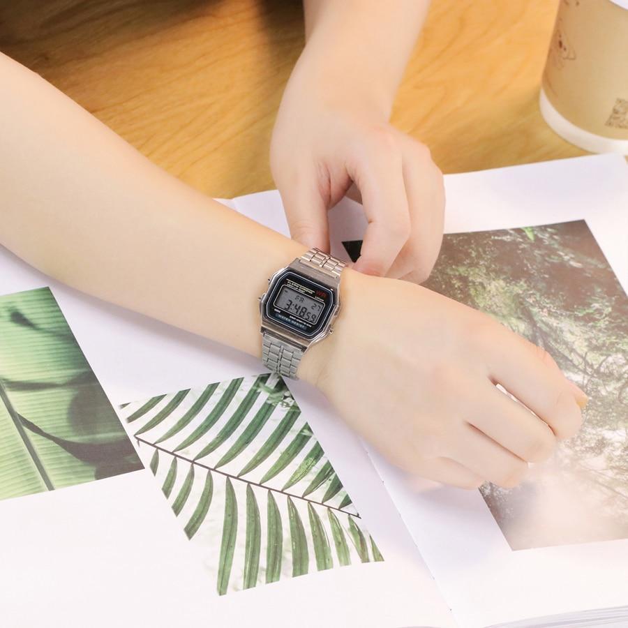 Classic Stainless Steel Square Digital Watch For Men And Women-FunkyTradition - FunkyTradition
