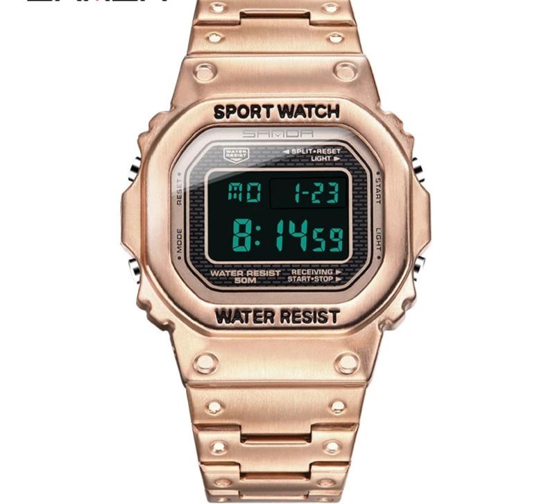 Classic Vintage Square Metallic Stainless Steel Sports Watch For Men And Women-FunkyTradition - FunkyTradition
