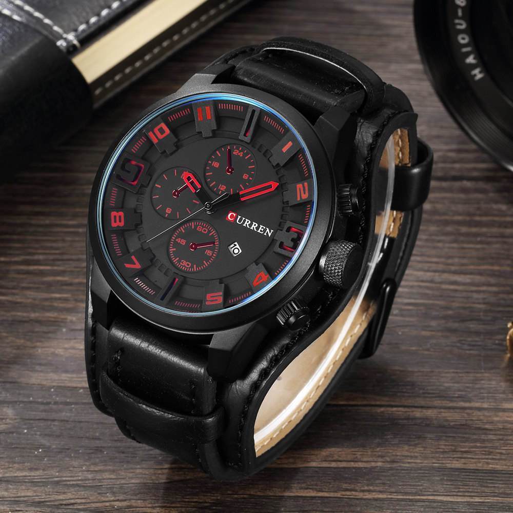 CURREN Top Brand Luxury Mens Watches Male Clocks Date Sport Military Clock Leather Strap Quartz Business Men Watch Gift -FunkyTradition - FunkyTradition
