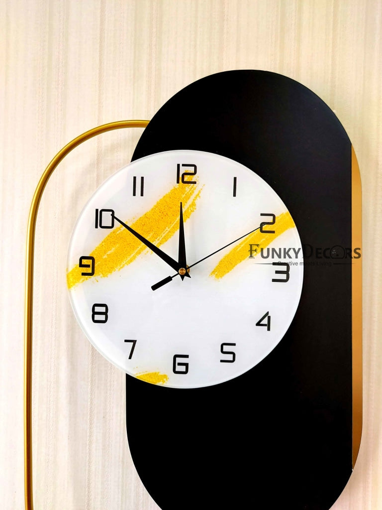 European Design Wooden Finish Nordic Silent Movement Pendulum Wall Clock- Funkytradition