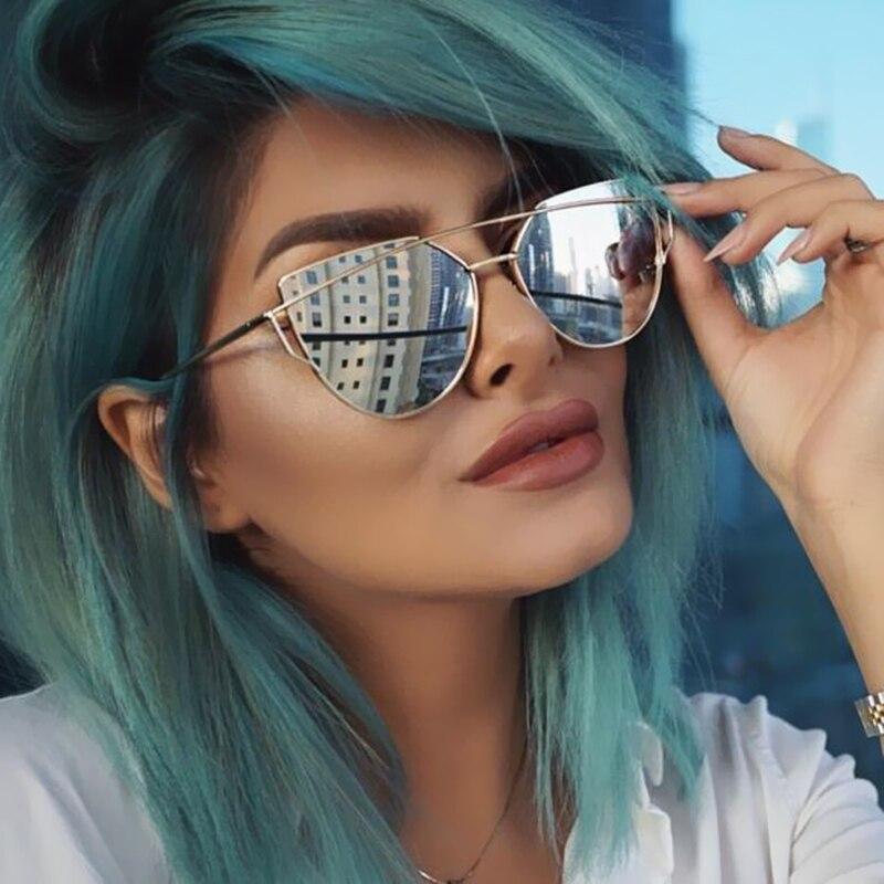 New Cat Eye Mirror Sunglasses For Women-FunkyTradition