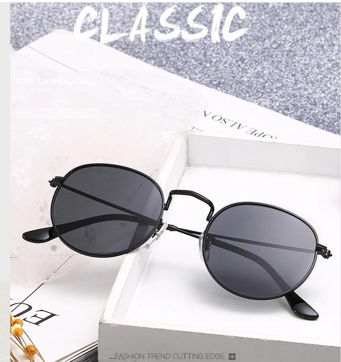 Round Sunglasses for Women and Men, Premium Round Black
