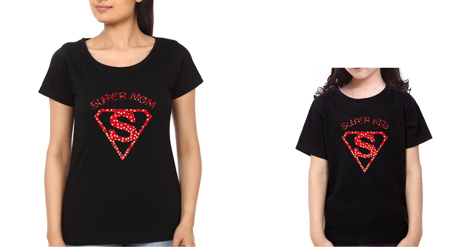 Super Mom Super Kid Mother and Daughter Matching T-Shirt- FunkyTradition