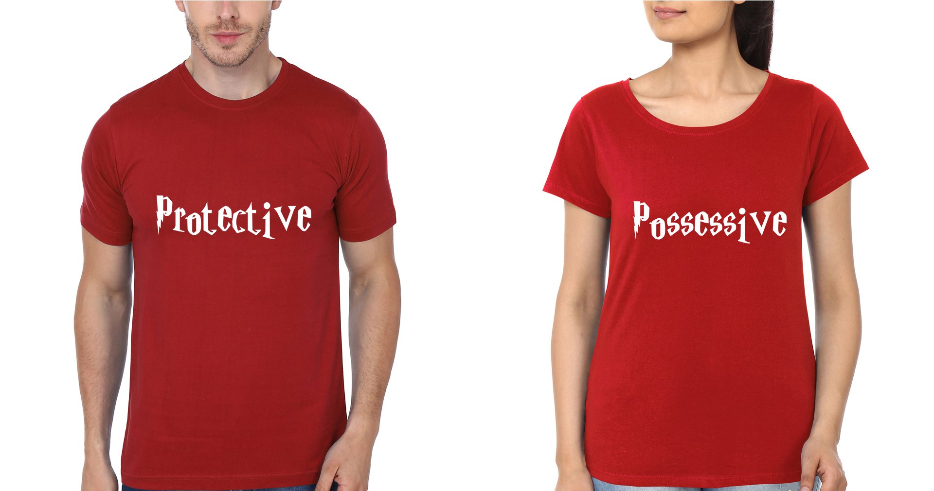 Possesive And Protective Couple Half Sleeves T-Shirts -FunkyTradition