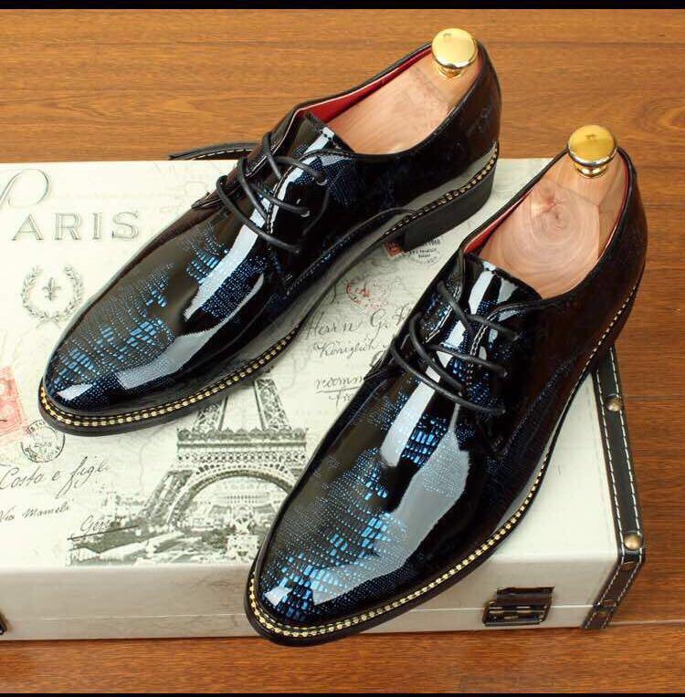 New Mens Wear Shiny World Map Pattern Premium Design Quality Oxford Formal Shoes - FunkyTradition
