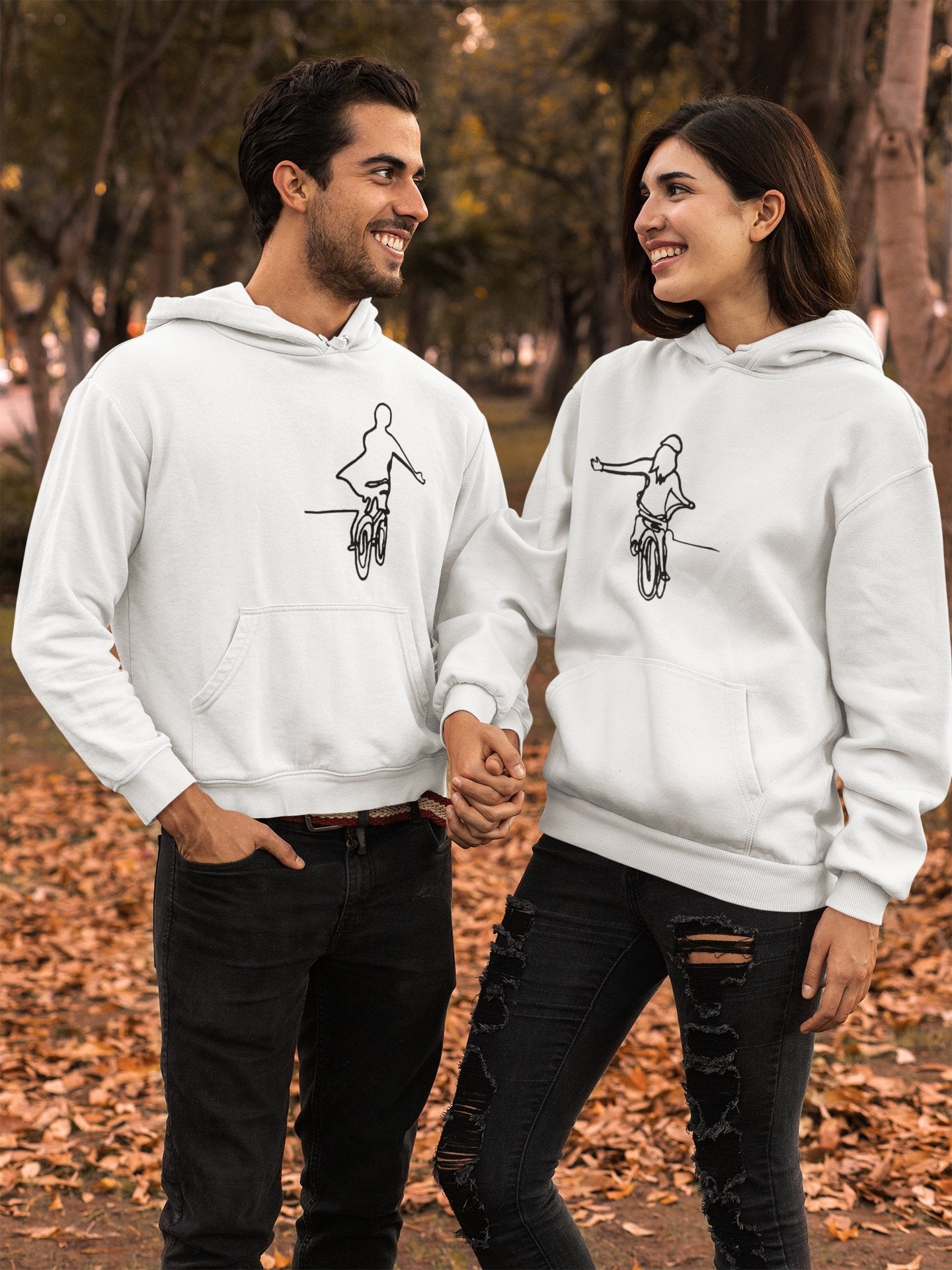 Cycle To Eternity Couple Hoodie-FunkyTradition - FunkyTradition
