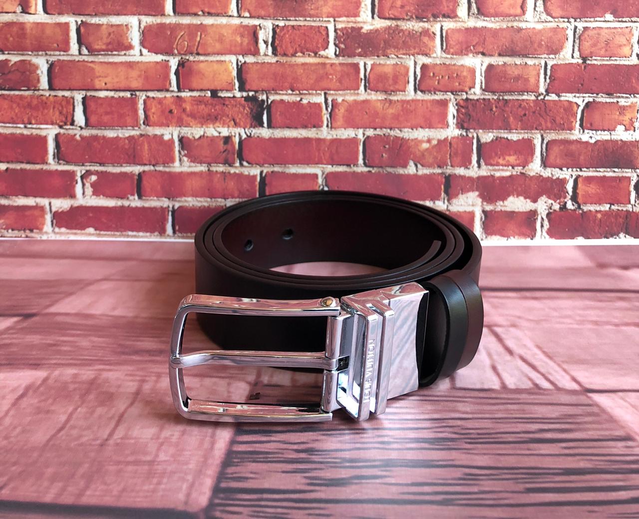 FunkyTradition Black and Brown Reversible Mens Leather Belts - FunkyTradition