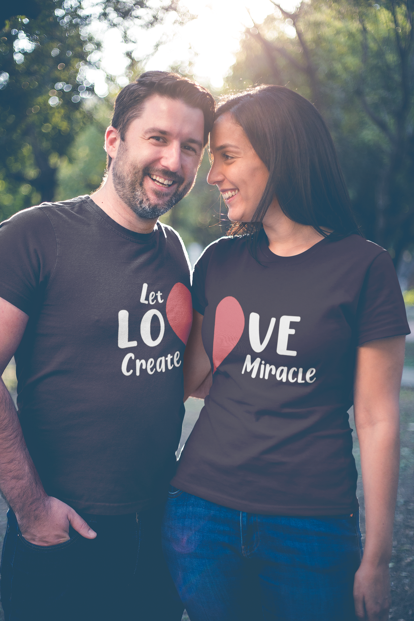 Love Miracle Couple Half Sleeves T-Shirts -FunkyTradition