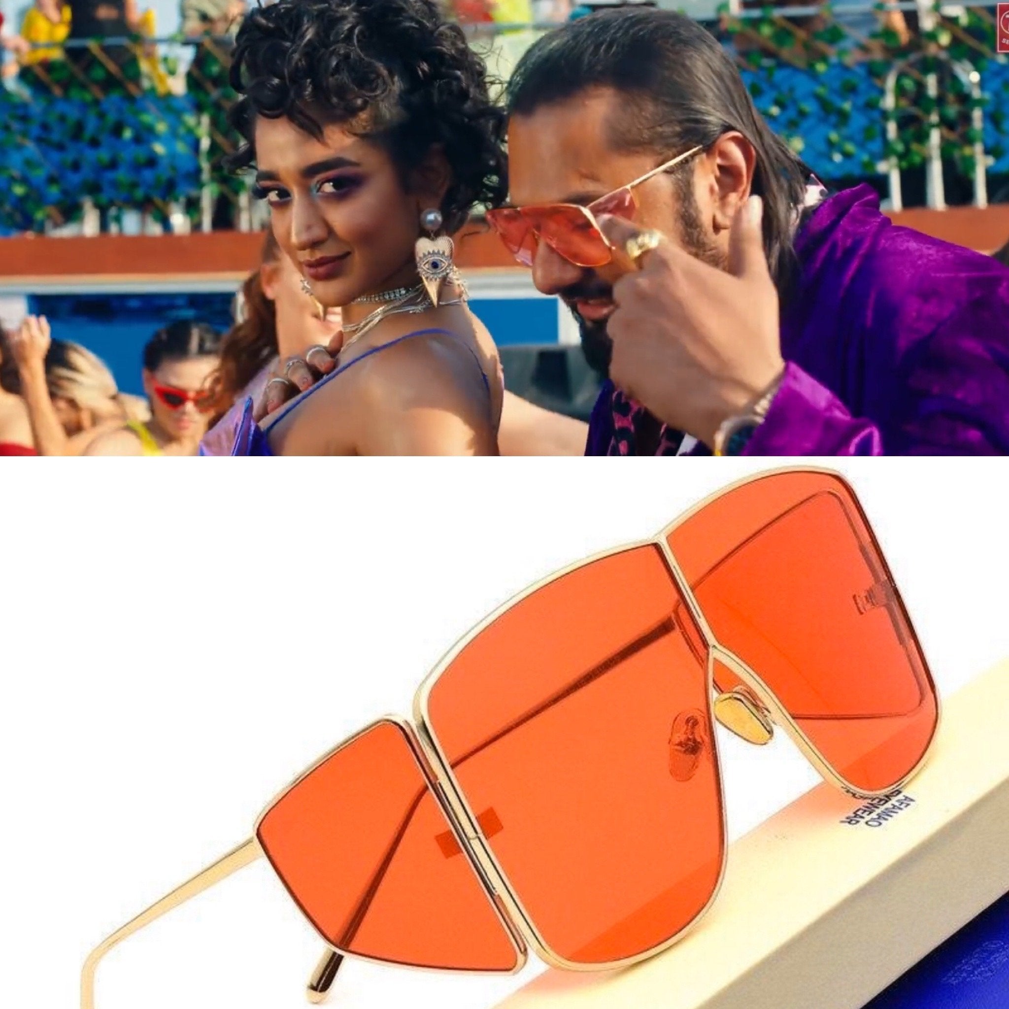 Buy Honey Singh Oversized Square Sunglasses For Men And Women-FunkyTradition Brown
