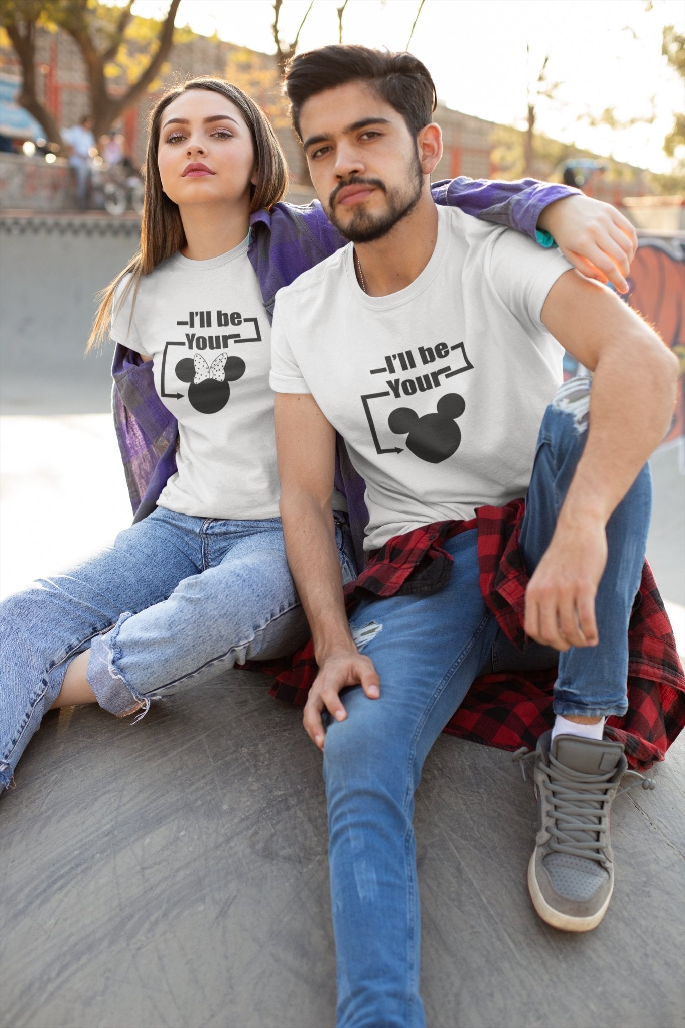 I Will Be Your Mickey Minnie Couple Half Sleeves T-Shirts -FunkyTradition - Funky Tees Club