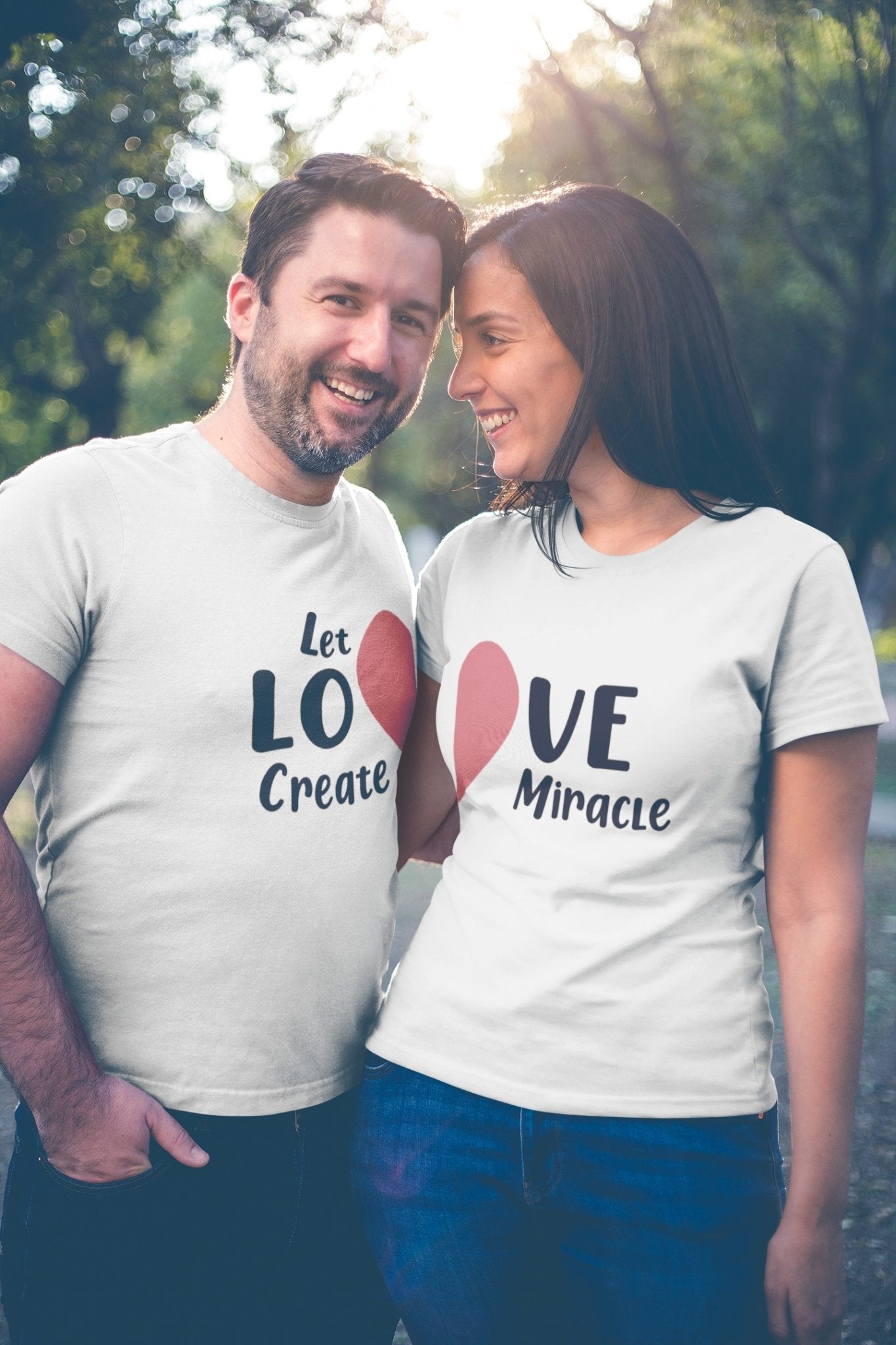 Love Miracle Couple Half Sleeves T-Shirts -FunkyTradition - Funky Tees Club