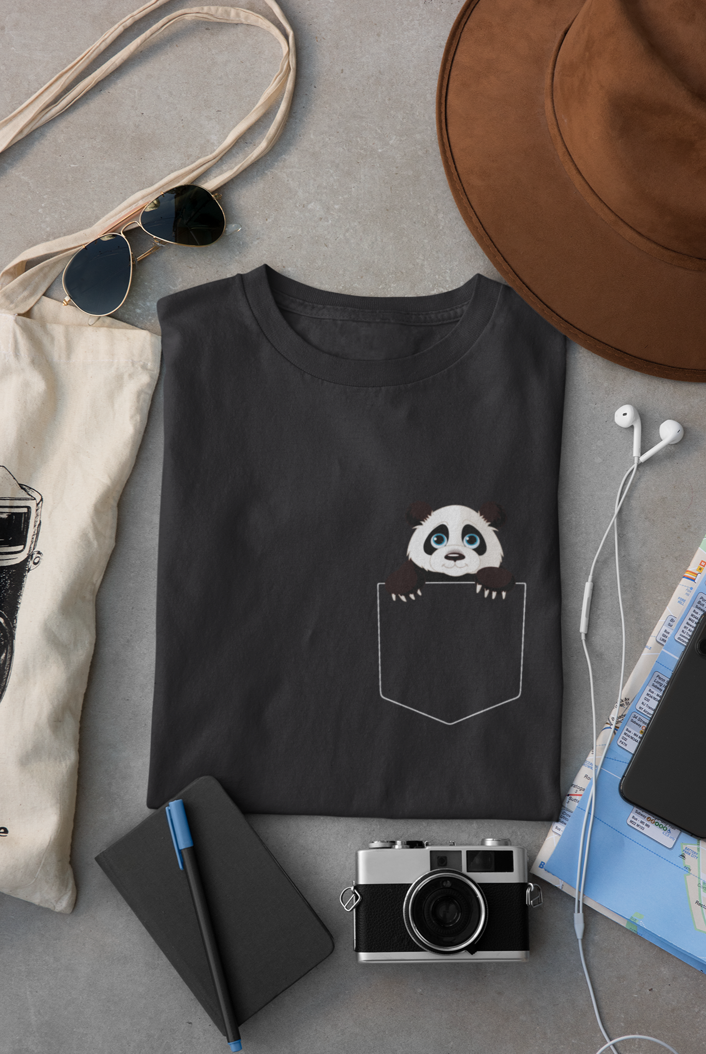 Panda Mens Half Sleeves T-shirt- FunkyTradition