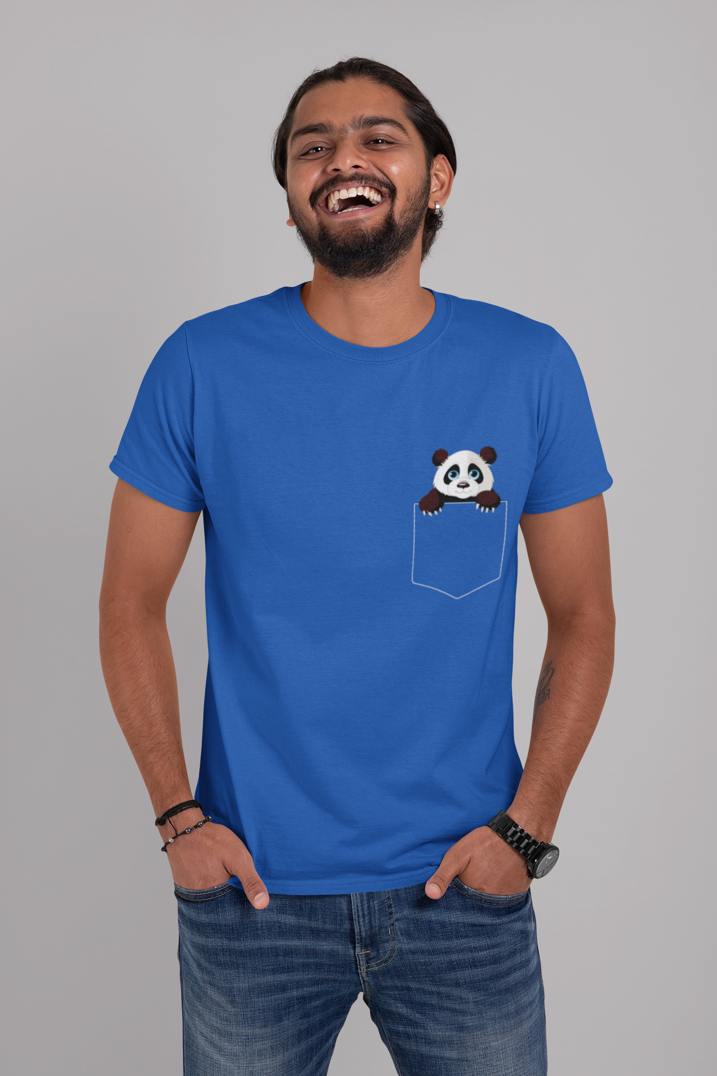 Panda Mens Half Sleeves T-shirt- FunkyTradition