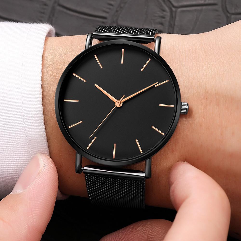 Stylish Ultra Thin Stainless Steel Mesh Belt Quartz Wrist Watch For Men And Women-FunkyTradition