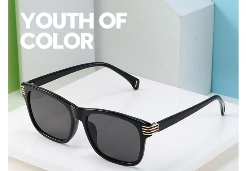 Unisex Classic Square Amber Sunglasses For Men And Women-FunkyTradition