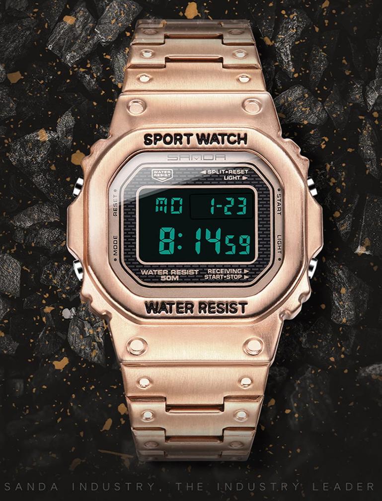 Luxury Edition Metal Square Sports Watch For Men And Women-FunkyTradition