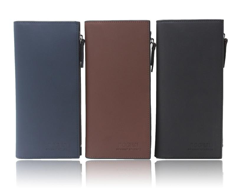 Leather Wallets for Men Long Clutch Bank Credit Card Holders Male Vintage Bifold Purse with Zipper Phone Pocket-FunkyTradition