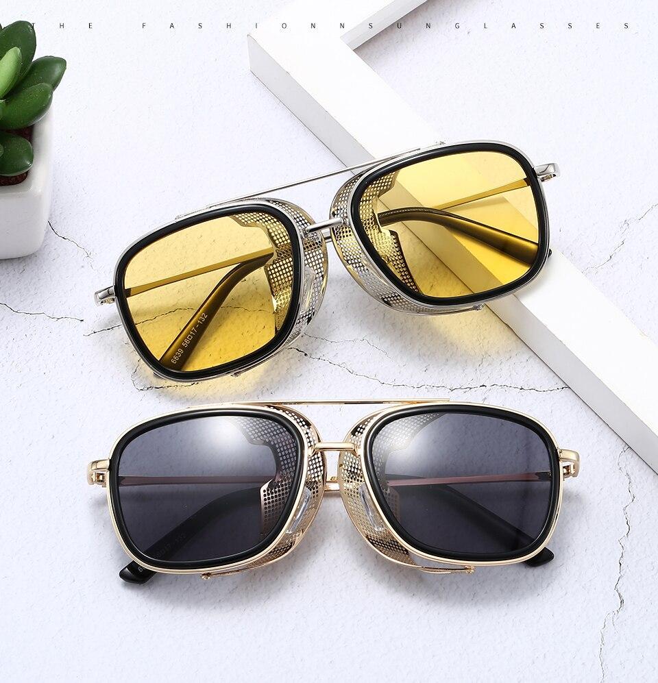 New Stylish Square Side Flip Up Shades Sunglasses Frame For Men - FunkyTradition