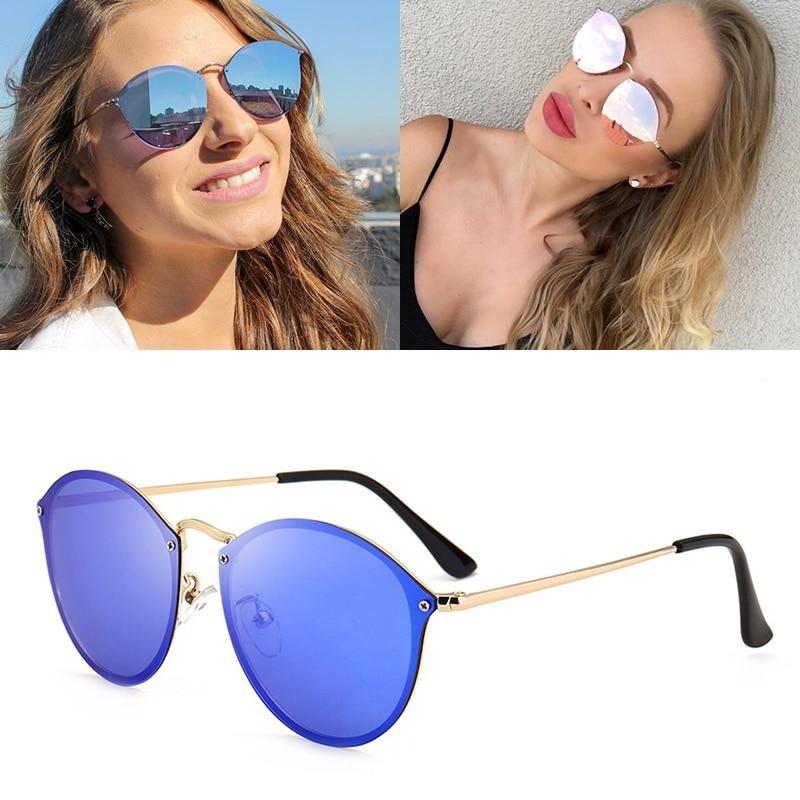 Stylish Rimless Cool Round Sunglasses For Men And Women -FunkyTradition