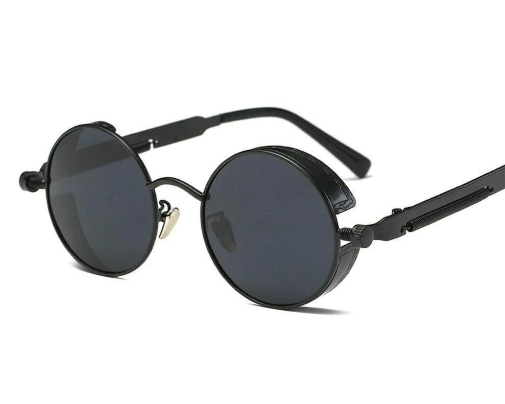 Vintage Retro Polarized Round Steampunk Sunglasses -FunkyTradition