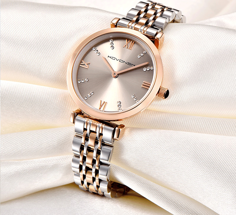 KOVONSH Fashion Luxury Stainless Steel Women Watch-FunkyTradition
