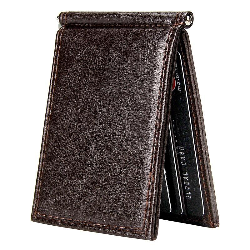 Vintage Slim Money Clip Bifold Short Wallets for Men-FunkyTradition