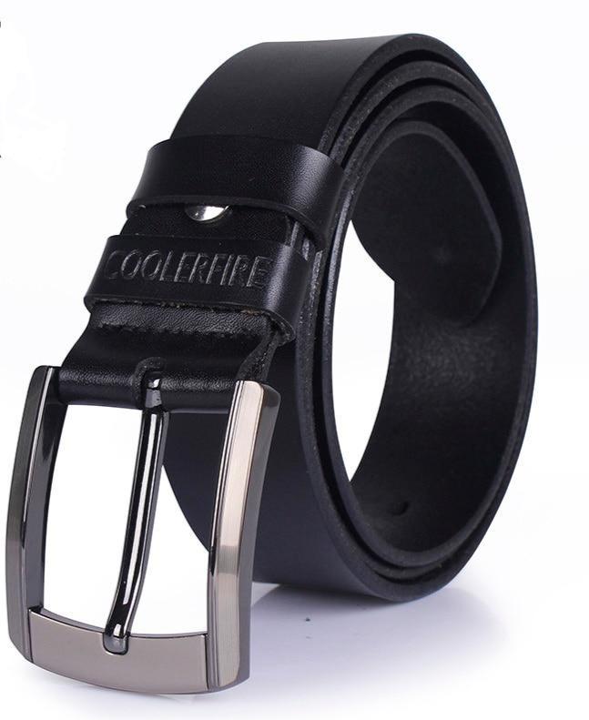 Trendy Sqaure Genuine Leather Needle Buckle Belt For Men-FunkyTradition