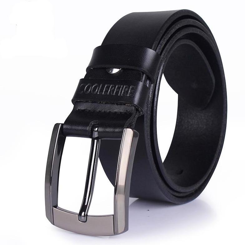 Trendy Sqaure Genuine Leather Needle Buckle Belt For Men-FunkyTradition