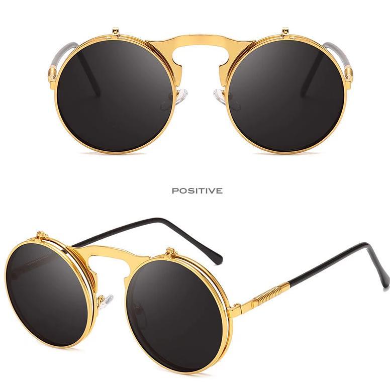 Round Metal Mirror Sunglasses For Men And Women-FunkyTradition