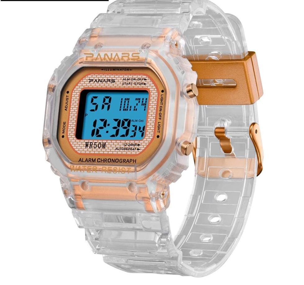 Luxury Transparent Square Sports Watches For Men And Women-FunkyTradition