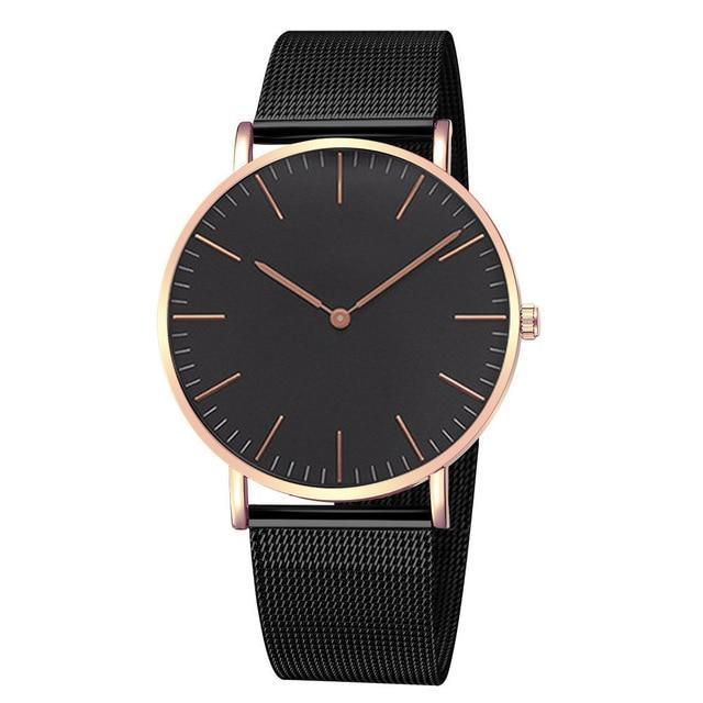 Stylish Ultra Thin Stainless Steel Mesh Belt Quartz Wrist Watch For Men And Women-FunkyTradition