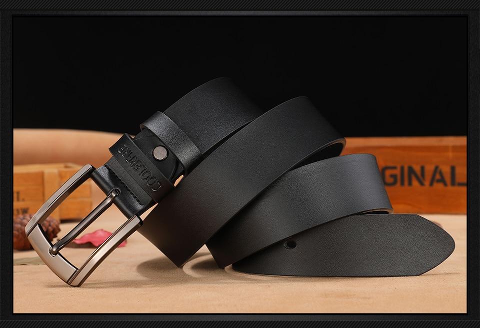 Trendy Sqaure Genuine Leather Needle Buckle Belt For Men-FunkyTradition