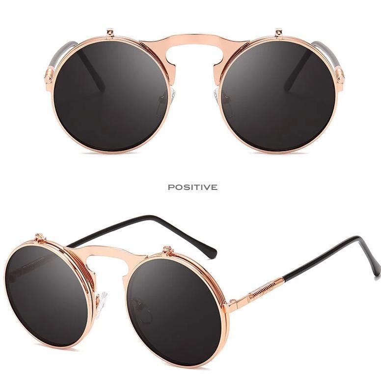 Round Metal Mirror Sunglasses For Men And Women-FunkyTradition