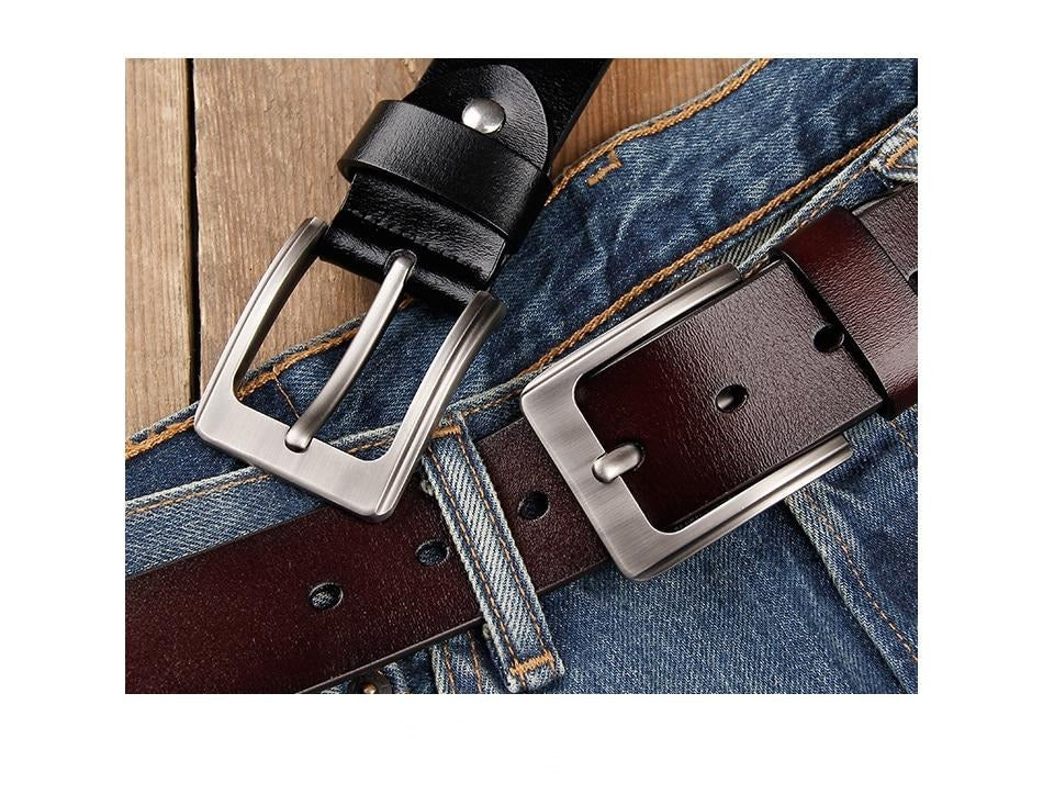 Premium Quality Pin Buckle Genuine Leather Belt For Men- FunkyTradition