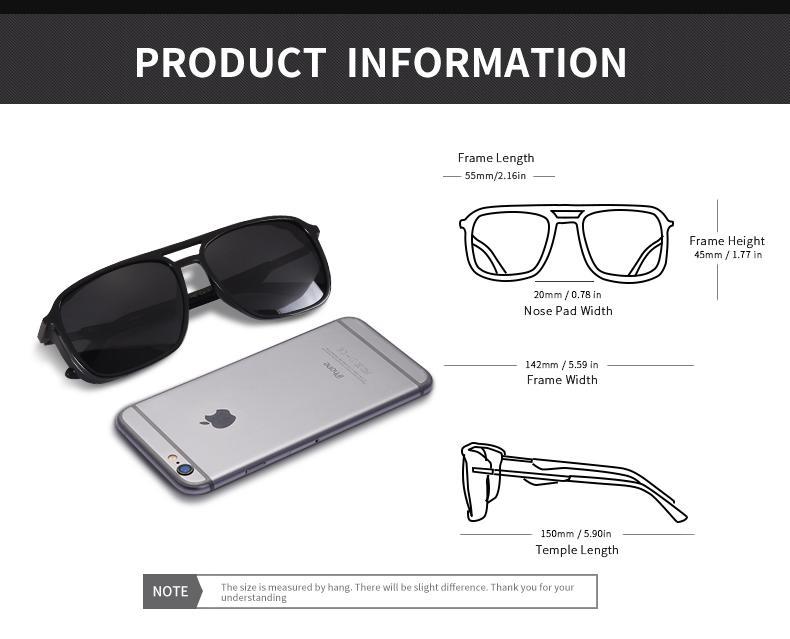 Wayfarer Polarized Sunglasses Men Women Square Style -FunkyTradition