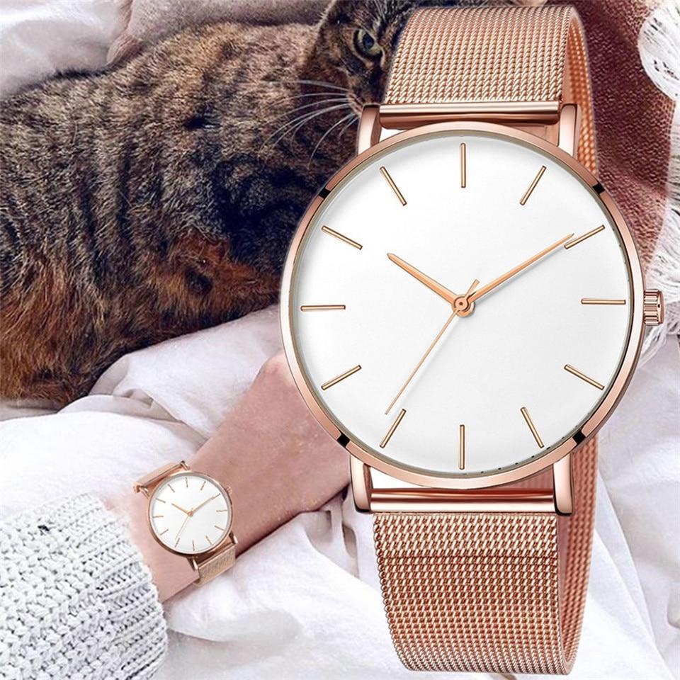 Stylish Unisex Watch Mesh Stainless Steel Bracelet Casual Wrist Watch -FunkyTradition
