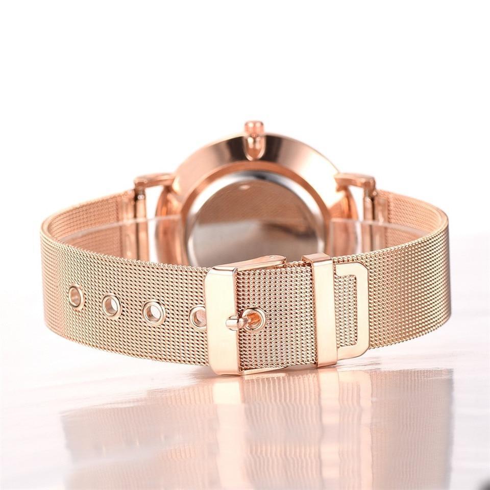Stylish Unisex Watch Mesh Stainless Steel Bracelet Casual Wrist Watch -FunkyTradition