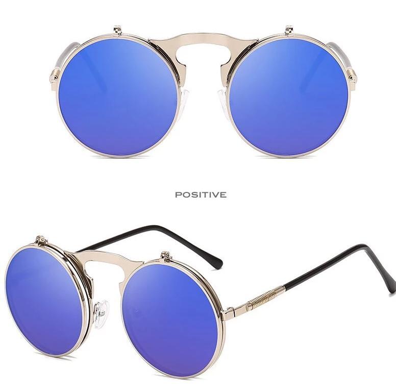 Round Metal Mirror Sunglasses For Men And Women-FunkyTradition