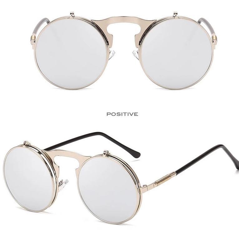 Round Metal Mirror Sunglasses For Men And Women-FunkyTradition