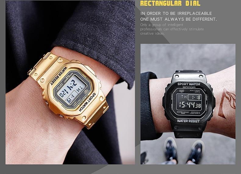 Luxury Edition Metal Square Sports Watch For Men And Women-FunkyTradition