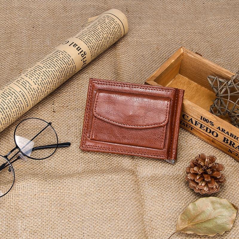 Vintage Slim Money Clip with Coin Pocket For Men-FunkyTradition