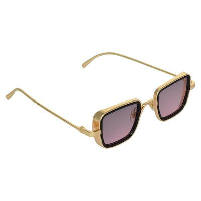 Shaded Pink And Gold Retro Square Sunglasses For Men And Women-FunkyTradition
